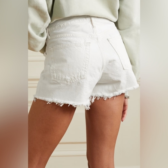 Agolde Parker Vintage Cut Off High Rise White Denim Jean Shorts Size 30 - Picture 3 of 9
